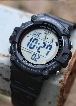 Чоловічий електронний годинник casio wr100m ae-1500wh-8b9 фото