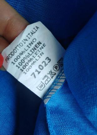 Шикарный синий! натуральный лен, свободная блузочка, италия6 фото