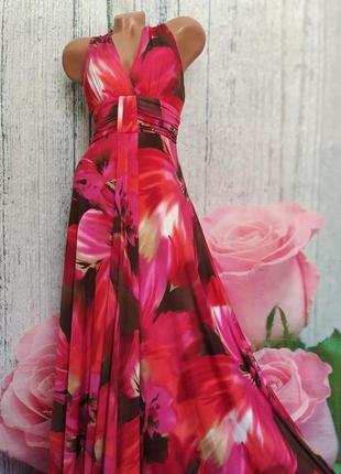 Длиное платье с тюльпанами5 фото