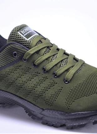 Чоловічі весняні кросівки сітка хакі bonote 861913
