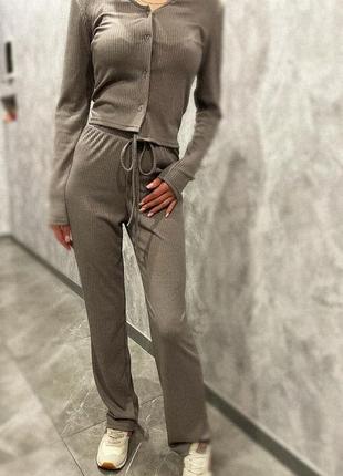 Костюм в рубчик двойка / женский прогулочный костюмчик