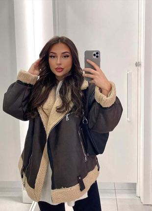 Дубленка в стиле zara