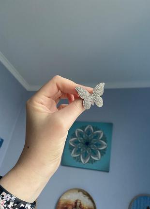 Брошка значок метелик камінці6 фото