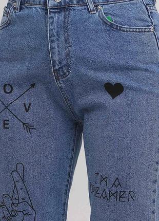 Новые джинсы, мом, надписи3 фото