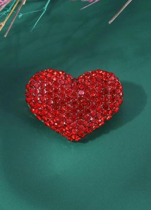 Брошка серце камінці2 фото