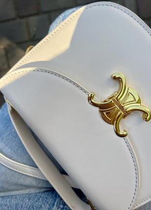 Cумка celine молочная через плечо