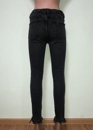 Джинсы скинни zara distressed skinny jeans2 фото