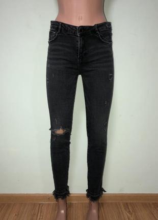 Джинсы скинни zara distressed skinny jeans3 фото