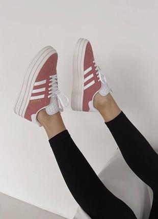 Кросівки adidas gazelle bold pink/white9 фото