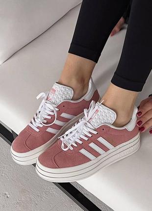 Кросівки adidas gazelle bold pink/white7 фото