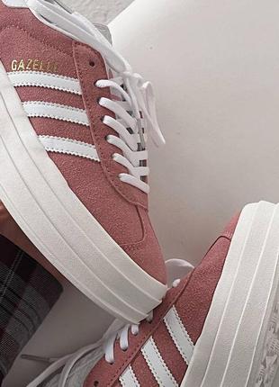 Кросівки adidas gazelle bold pink/white3 фото