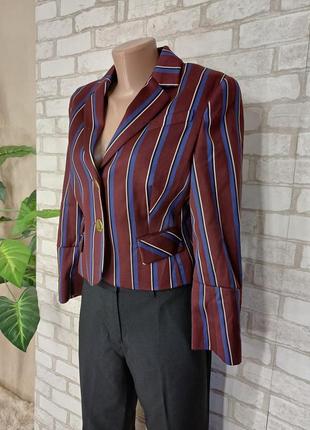 Новый мега теплый пиджак/жакет на 75% шерсть в крупные полосы , размер с-м4 фото