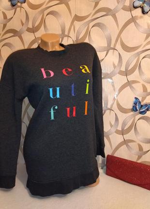 Подовжений світшот із написами від бренда papaya