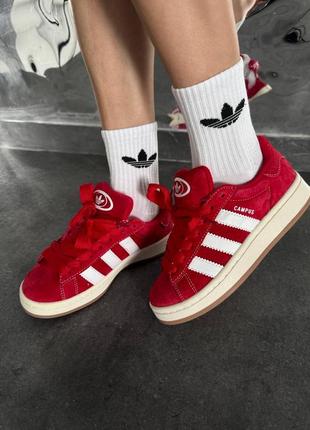 Adidas campus  red / white premium3 фото