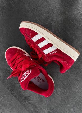 Adidas campus  red / white premium8 фото