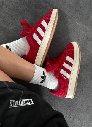 Adidas campus  red / white premium5 фото