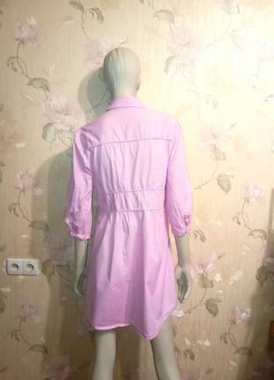 Плаття рубашка котон розова3 фото