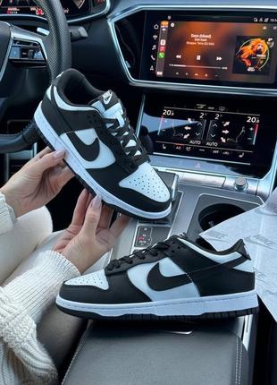🌸жіночі кросівки nike sb dunk low retro black white найк данк / демісезонні, весняні, літні, осінні / шкіра / білі, чорні