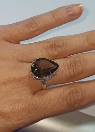 Комплект, серьги и кольца с рау кто-топаз. рау кто-топаз в серебре. дымчатый кварц.