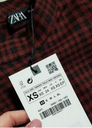 Zara тредова картата сукня, марсала8 фото