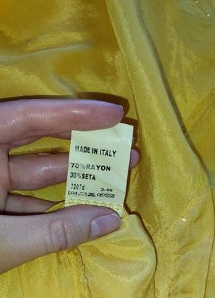 Італія шовкова блуза шовк шелковая шелк жёлтая блуза блузка топ сорочка9 фото