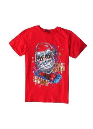 Футболка з чистої бавовни санта santa merry christmas з різдвом! новорічна джордж george