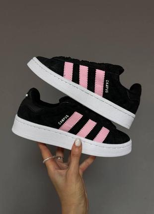 Adidas campus black / pink / white premium8 фото