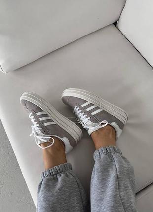 Кросівки adidas gazelle bold grey/white7 фото