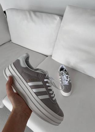 Кросівки adidas gazelle bold grey/white2 фото