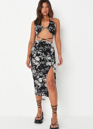 Комплект набір костюм двійка топ спідниця квітковий принт missguided