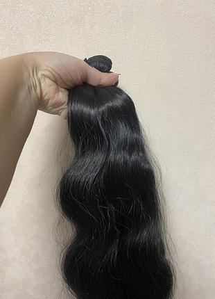 Волосы для наращивания,люкс качества, новый , цвет черный 65 см 200 грамм 2000