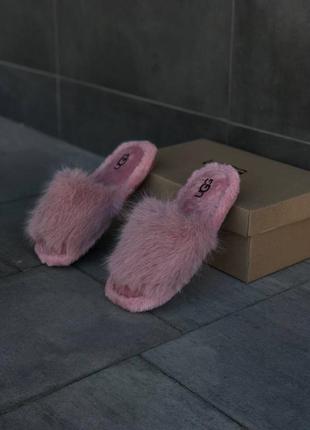 Женские тапочки ugg розовые тапочки угги жіночі тапочки угги