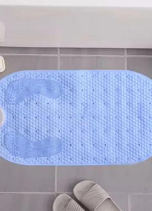 Килимок у душову кабіну, ванну силіконовий блакитний
