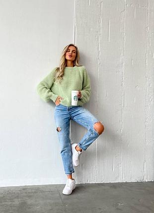 9 кольорів! жіночий базовий вовняний светр оверсайз, кофта із вовною без принту вільного крою, шерстяний джемпер, лонгслів, однотонний4 фото