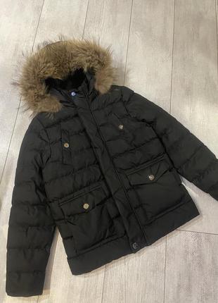 Детская куртка moncler черный пуховик 9-10 лет