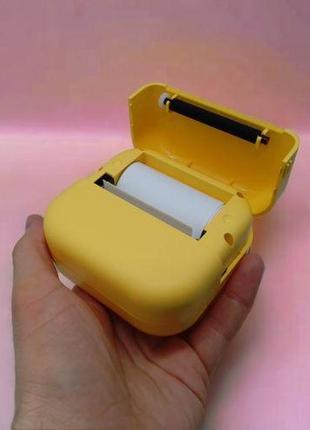 Портативний термопринтер "portable mini printer" (жовтий)2 фото