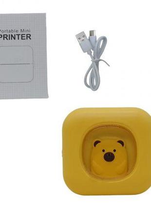 Портативний термопринтер "portable mini printer" (жовтий)1 фото