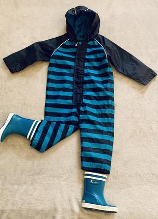 Комбинезон дождевик грязепруф полосатый демисезонный mothercare  (англия)