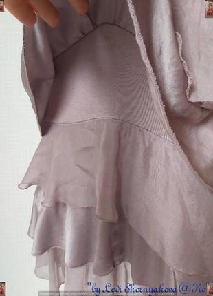 Новое нарядное платье миди со 100 % шелка, пошив крупными воланами, размер м-ка7 фото