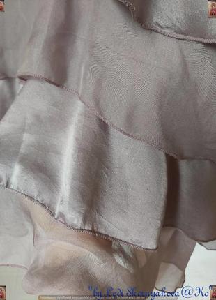 Новое нарядное платье миди со 100 % шелка, пошив крупными воланами, размер м-ка8 фото