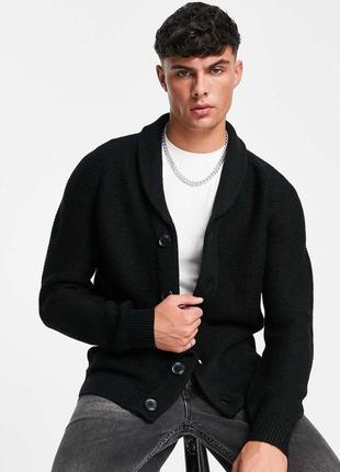 Черный толстый кардиган из смеси шерсти french connection