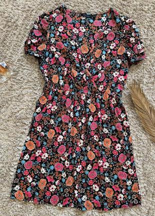 Сукня з квітковим принтом літня квіткова сукня з короткими рукавами7 фото