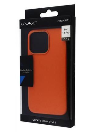 Чохол wave premium leather edition case with magnetic ring iphone 13 pro sequoia green 2