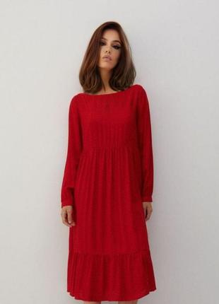 Красное брендовое платье reserved
