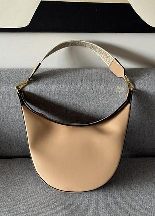 Loewe luna Worlds shoulder bag in beige, жіноча шкіряна сумка, женская кожаная сумка