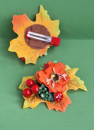 Заколки листочки, осенние заколки