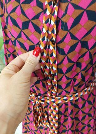 Фірмове zara плаття-сорочка/плаття міді зі 100% віскози в ромбах, розмір см8 фото
