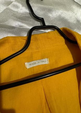 Пиджак льняной оранжевый3 фото