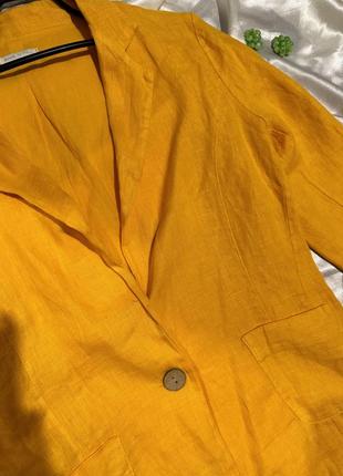 Пиджак льняной оранжевый5 фото