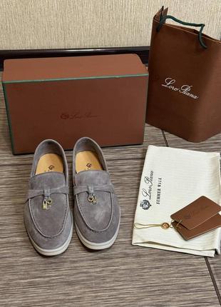 Шикарные замшевые лоферы в стиле loro piana, 39 размер
